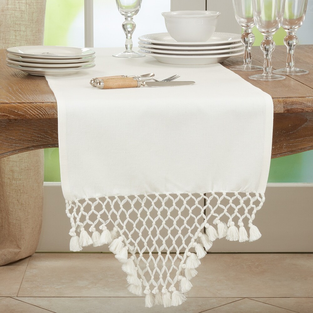 Braided Table Runner With Tassel Design   16\