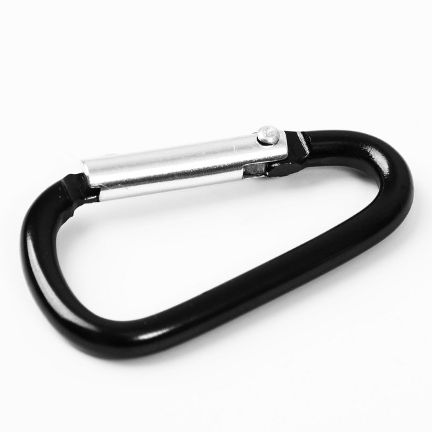 Unique Bargains Camping Hiking Aluminum Alloy Portable Carabiner Hook Lock Black 10 Pcs