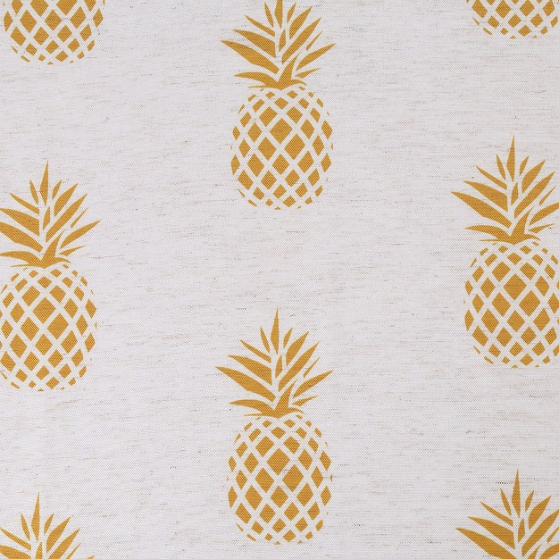 Trinity Pineapple Print Linen Blend Kitchen Tier Curtains For Bathroom Small Half Window Cafe