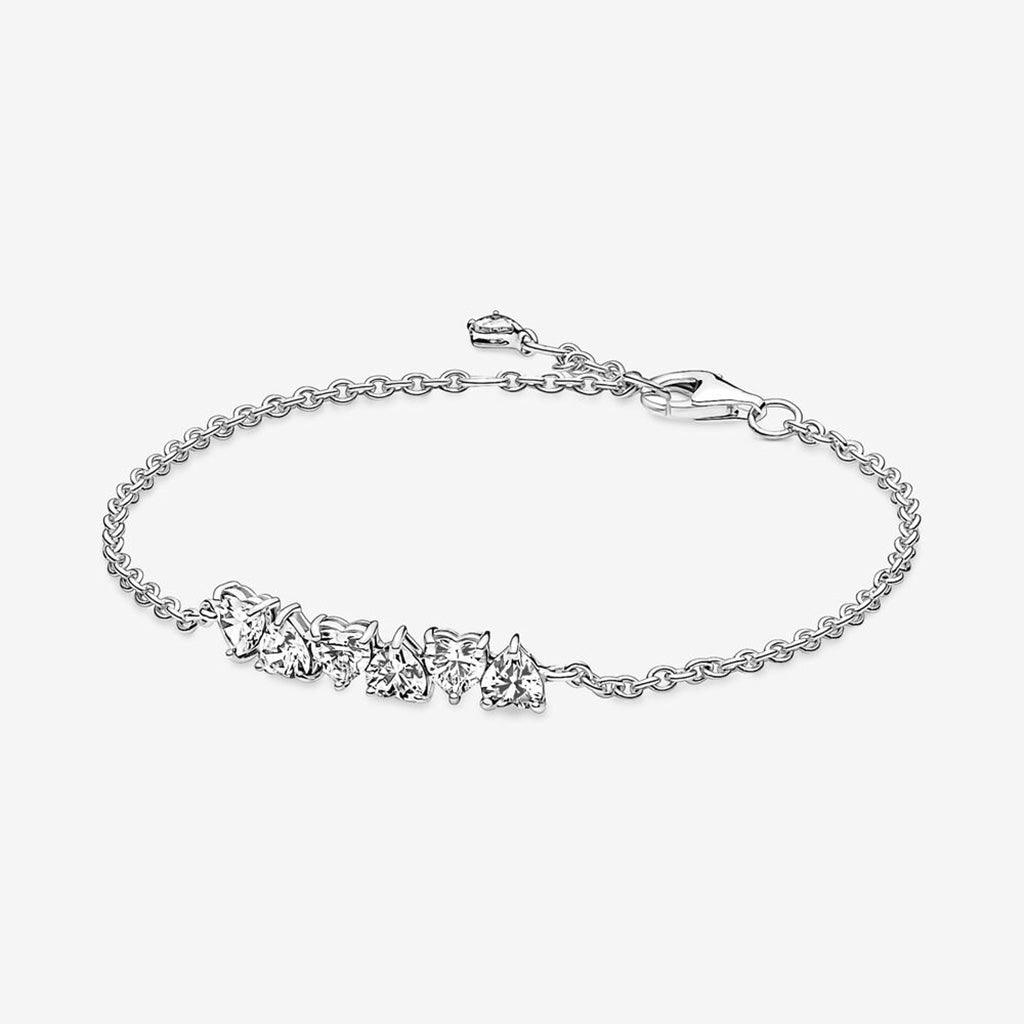 PANDORA  Sparkling Endless Hearts Chain Bracelet