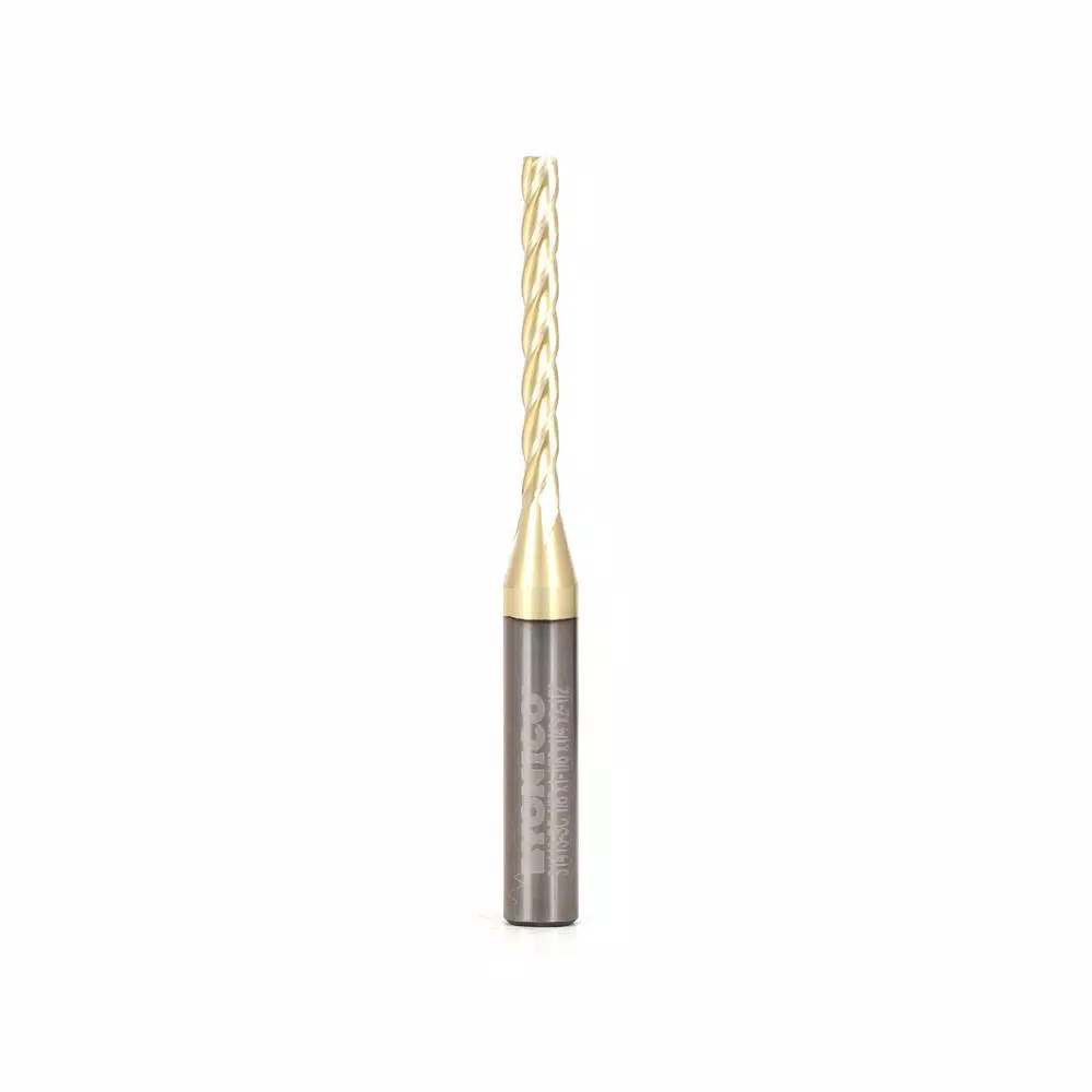 Yonico 4 Flute Upcut Spiral ZRN Coated 1/8 in. Dia Solid Carbide CNC Router Bit and#8211; XDC Depot