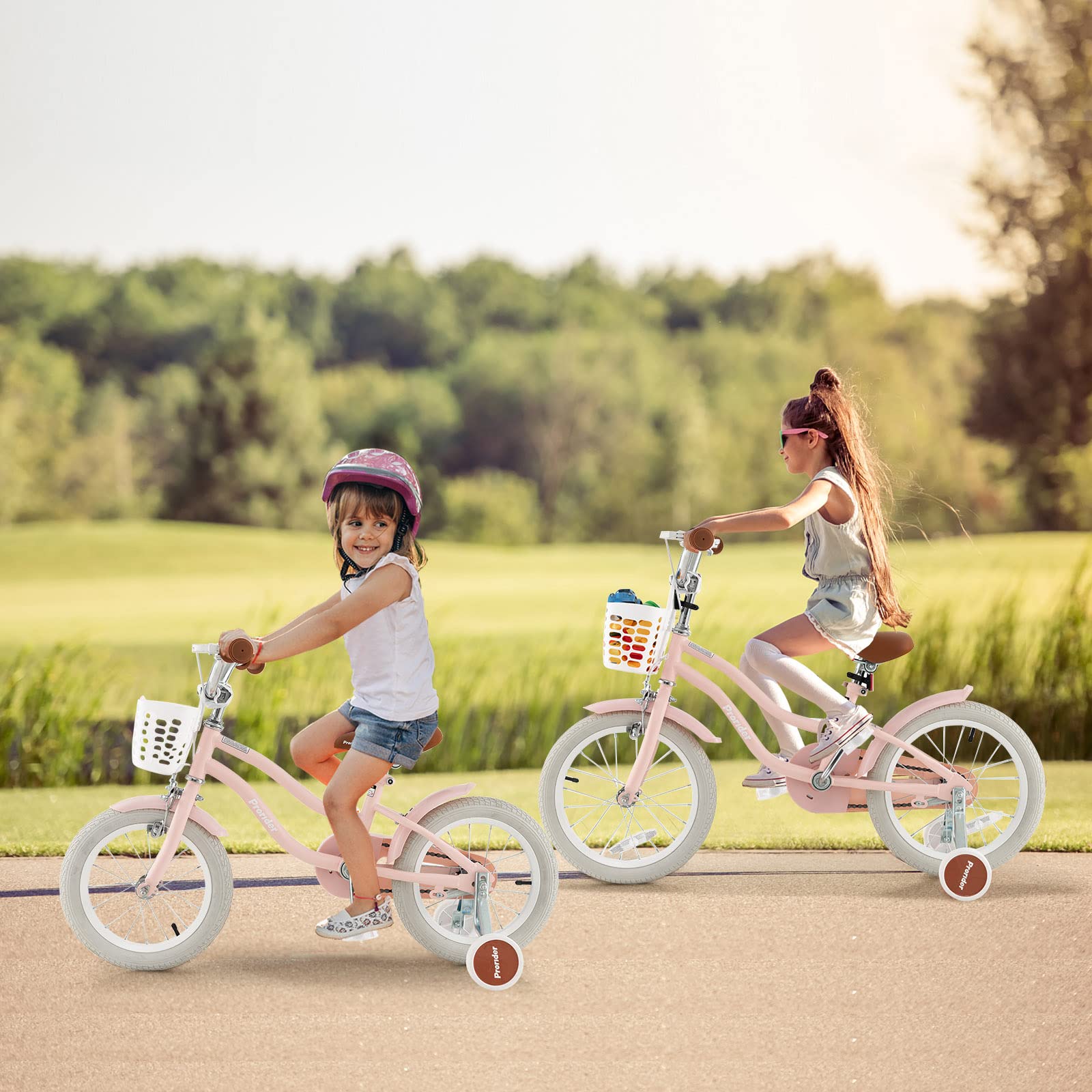 BABY JOY Kids Bike, 14 16 18 Inch Children's Bicycle w/Training Wheels, Double Brakes, Kids Bike for 4-8 Years Boys Girls