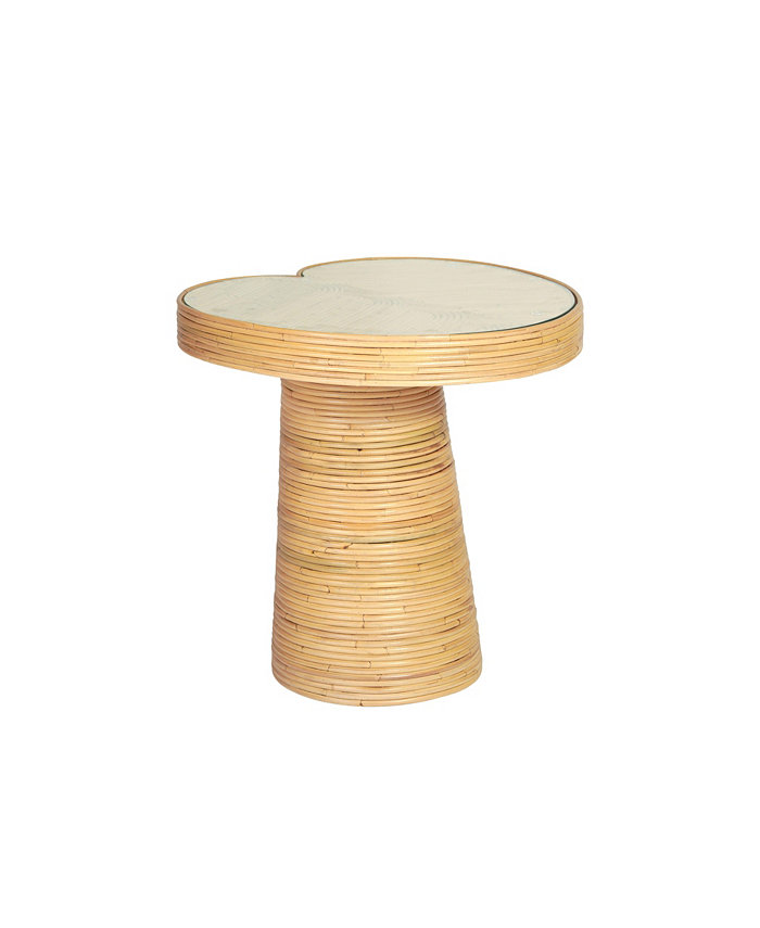 TOV Furniture 17.7 Rattan Lilypad Shaped Side Table