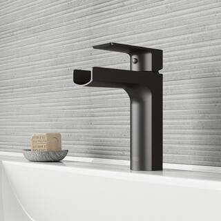 VIGO Ileana Single Handle Single-Hole Bathroom Faucet in Matte Black VG01042MB