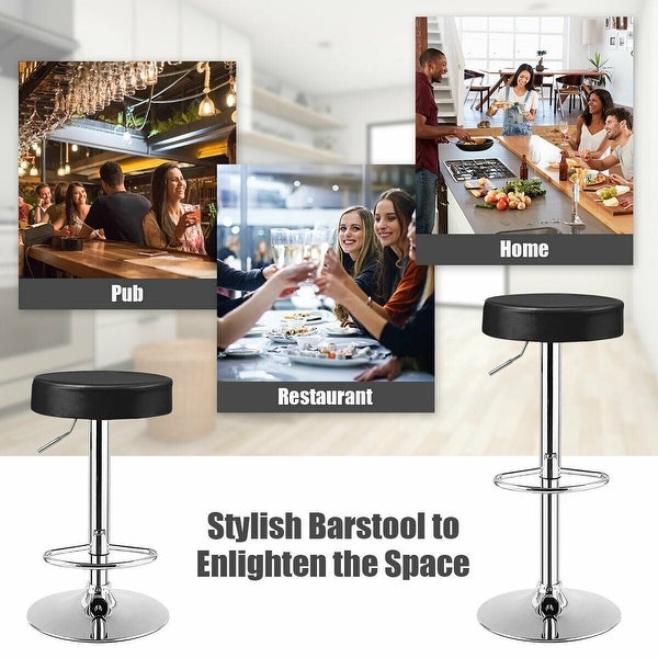 1 PC Round Bar Stool Adjustable Swivel Pub Chair - 14