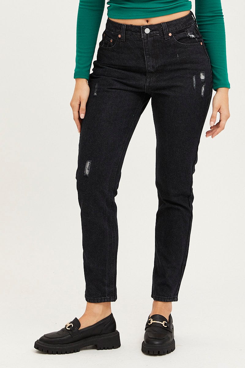 Black Mom Jeans High Rise