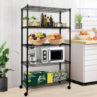 ZACHVO 5-Tier Black Boltless Welded Steel Garage Storage Shelving (29 in. W x 61 in. H x 14 in. D) HDB07R9MQMSPDM