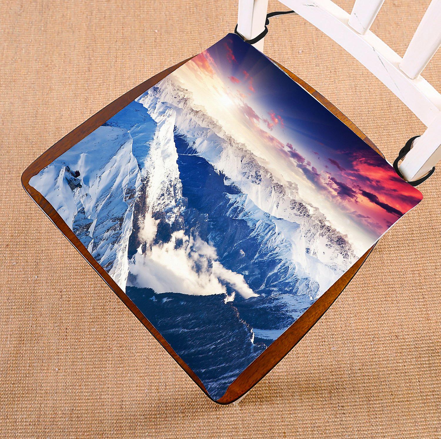 Beauty World Landscape Chair Pad， Colorful Sky With Snow Mountain Seat Cushion Chair Cushion Floor Cushion 40x40 Cm