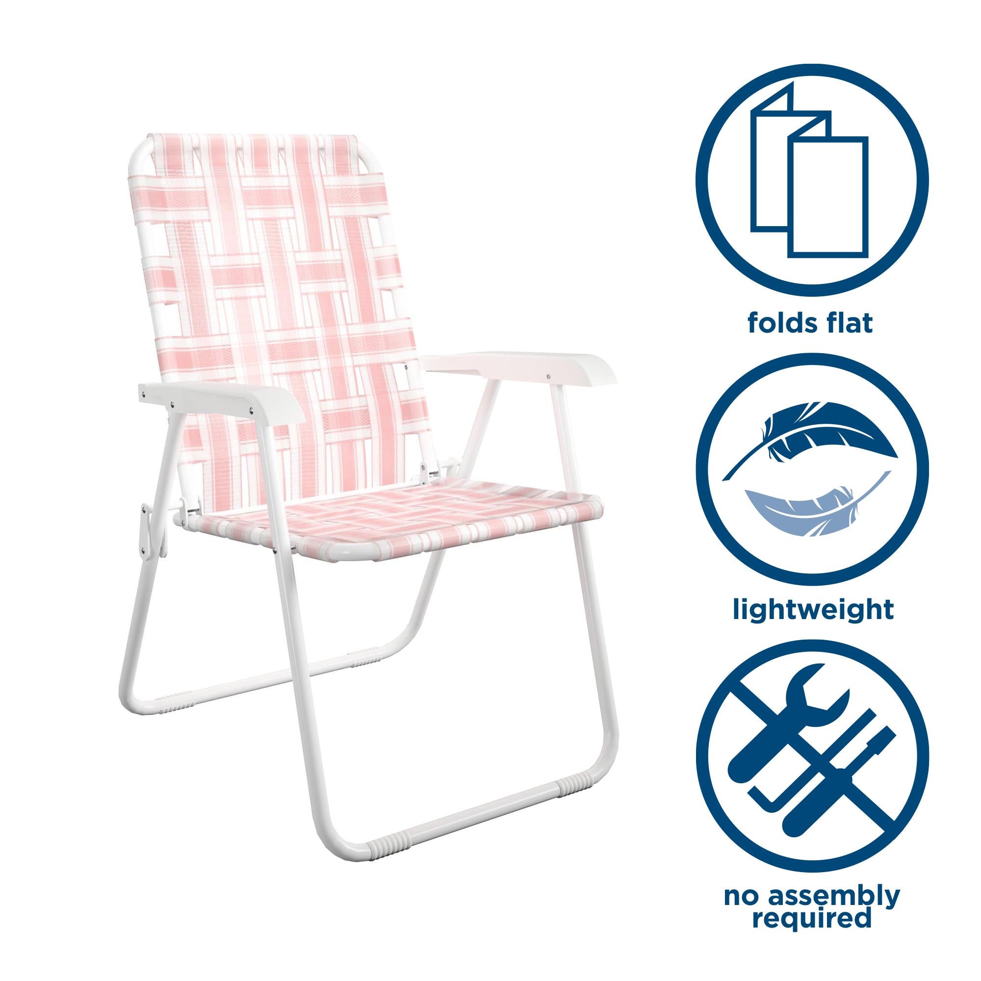 Novogratz Poolside Gossip, Priscilla Folding Chairs, 2-Pack, Rosewater