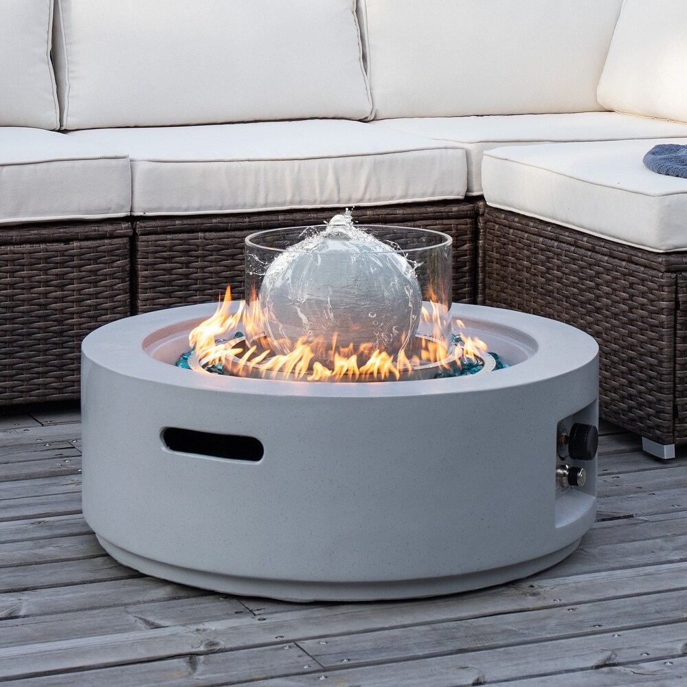 COSIEST Outdoor Propane Fire and Water Fountain Fire Pit Table