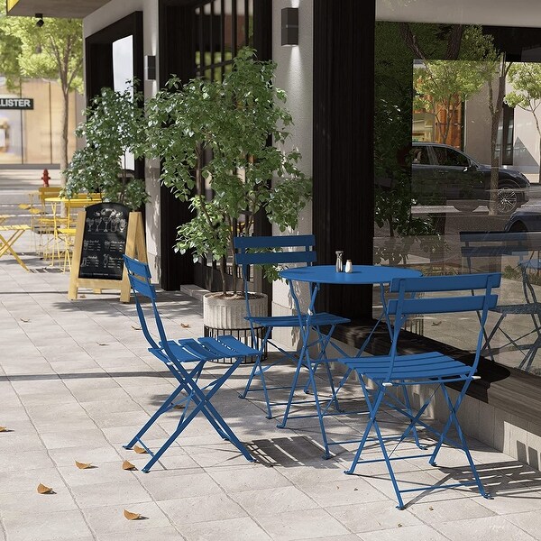 3piece Folding Steel Outdoor Patio Bistro Set