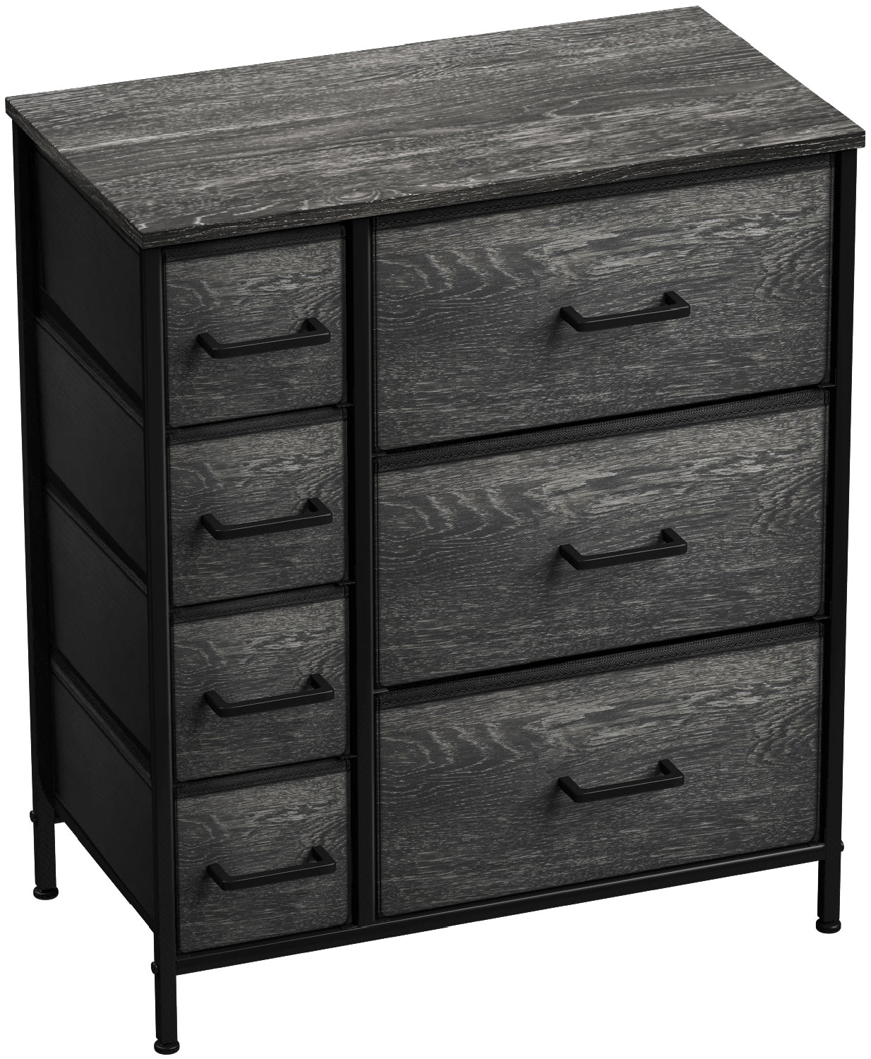 Sorbus Dresser with 7 Faux Wood Drawers - Storage Unit Organizer Chest for Clothes - Bedroom, Hallway, Living Room, Closet, & Dorm Furniture - Steel Frame, Wood Top, & Easy Pull Fabric Bins