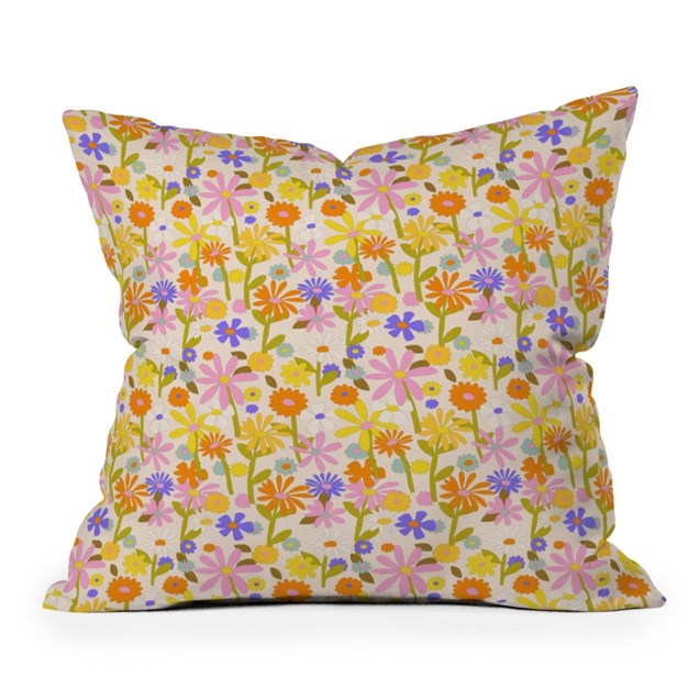 Alja Horvat Flower Power Outdoor Throw Pillow Deny Designs