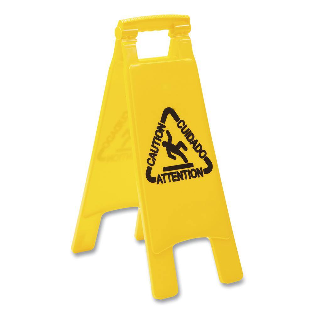 Boardwalk 26 in. Yellow EnglishSpanish Two-Sided Site Safety Wet Floor Sign BWK26FLOORSIGN