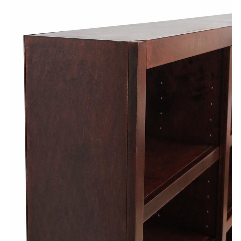 Bowery Hill Traditional 84 quotTall 18 Shelf Triple Wide Wood Bookcase in Dry Oak   Transitional   Bookcases   by Homesquare  Houzz