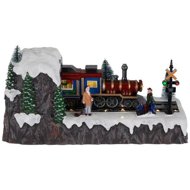 Led Lighted And Musical Christmas Village Train Decoration