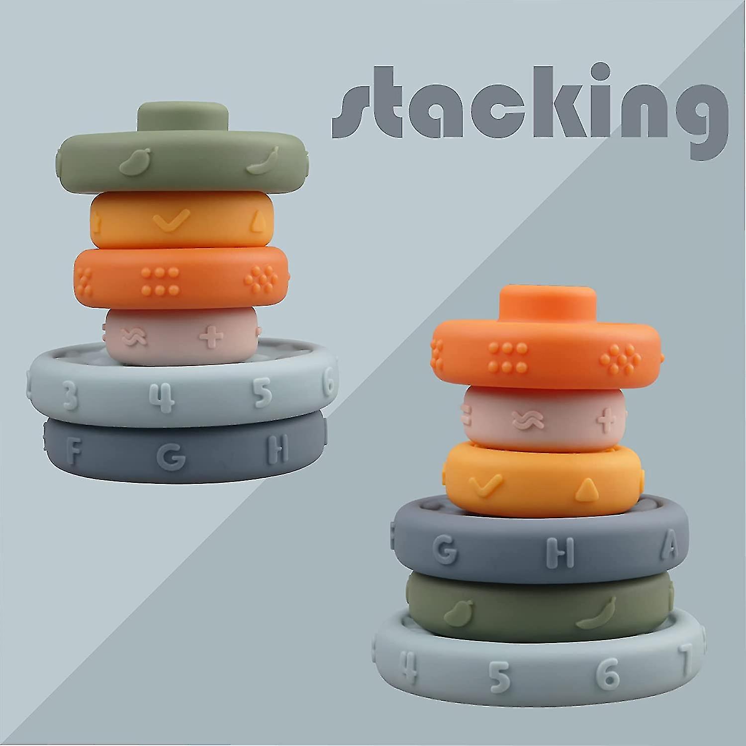 Stackable Rings Educational Toys Sensory Soft Play Teething 6 9 12 18 Months Toddler Kids Gifts