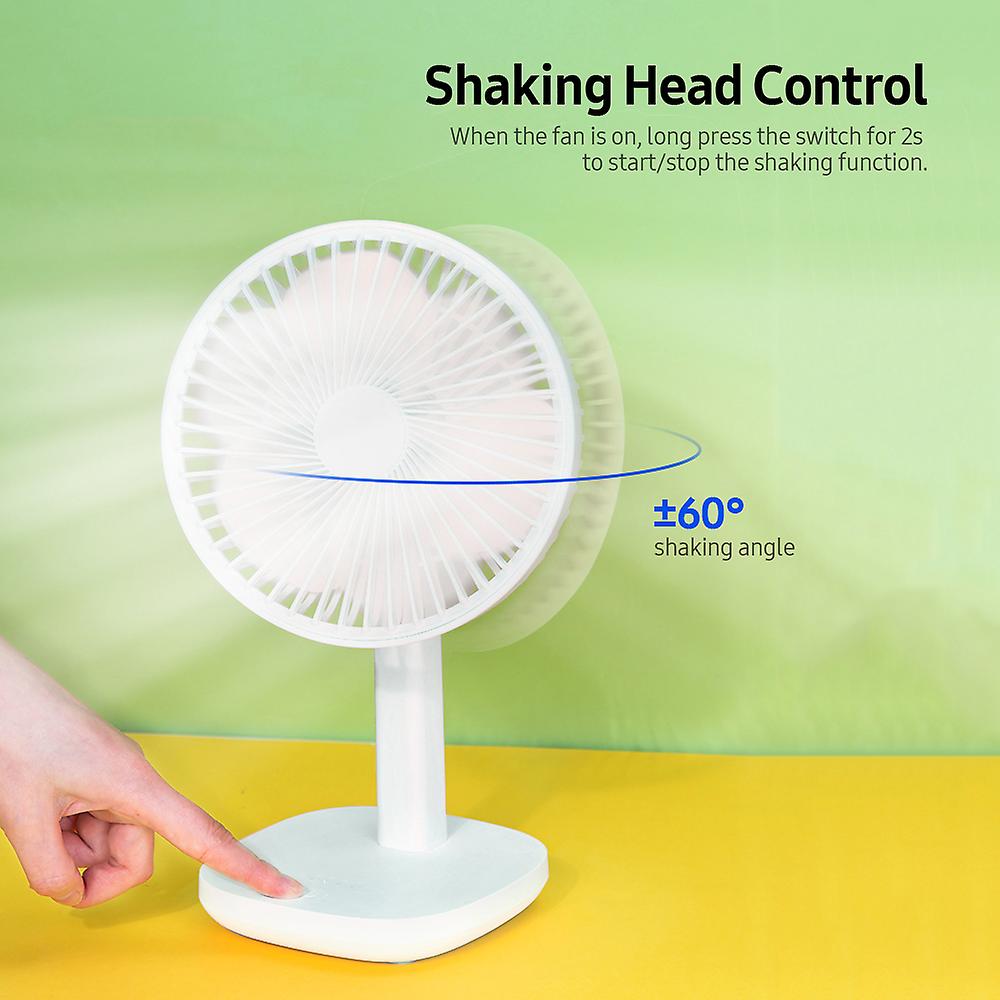 F6 Fan Stand Desktop Shaking Charging Fan Keystroke Speed Regulation Fan With Adjustable Angle Led Indicator Pink Blue