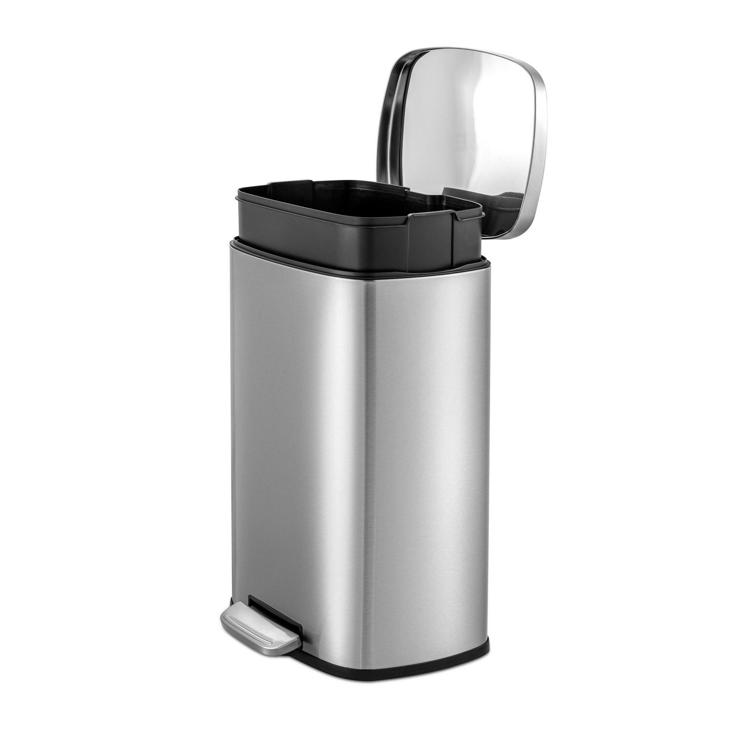 Qualiazero 132 gallon Trash Can Stainless Steel Step On Kitchen Garbage Can Silver  Crowdfused