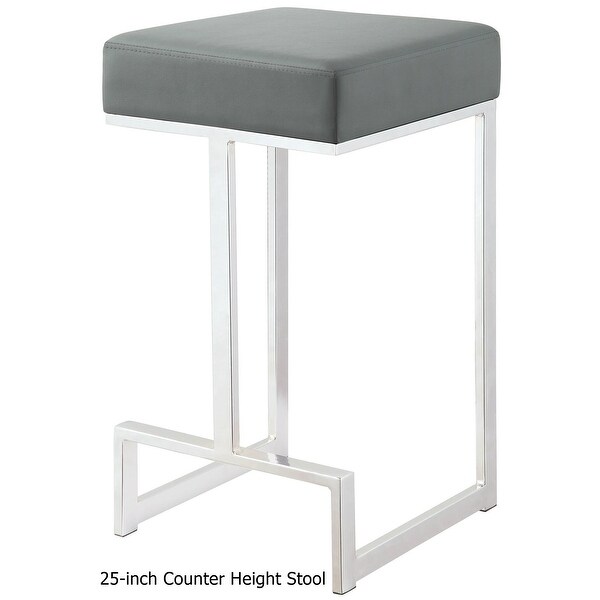 Contemporary Clean Design Chrome with Grey or Black Seat Stool