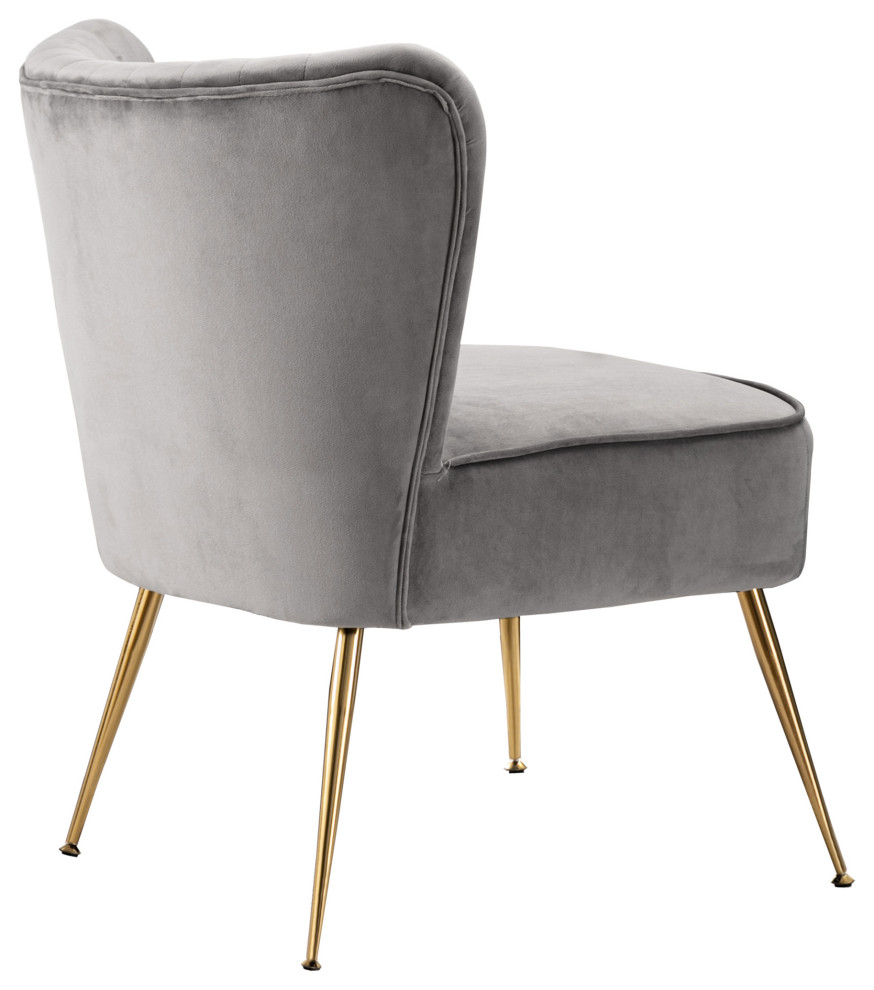 WestinTrends 22 quotTufted Velvet Accent Chair for Dining  Living Room  Bedroom   Midcentury   Dining Chairs   by WestinTrends  Houzz