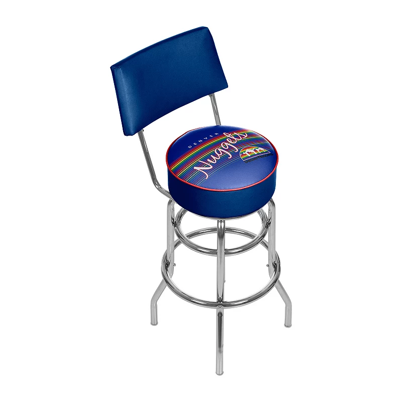 Denver Nuggets Hardwood Classics Padded Swivel Bar Stool with Back