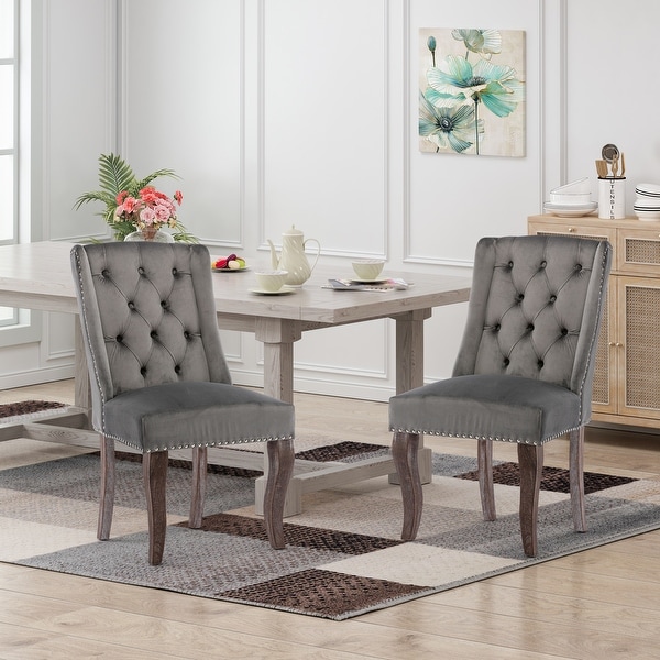 Upholstered Wingback Dining Chair Set of 2