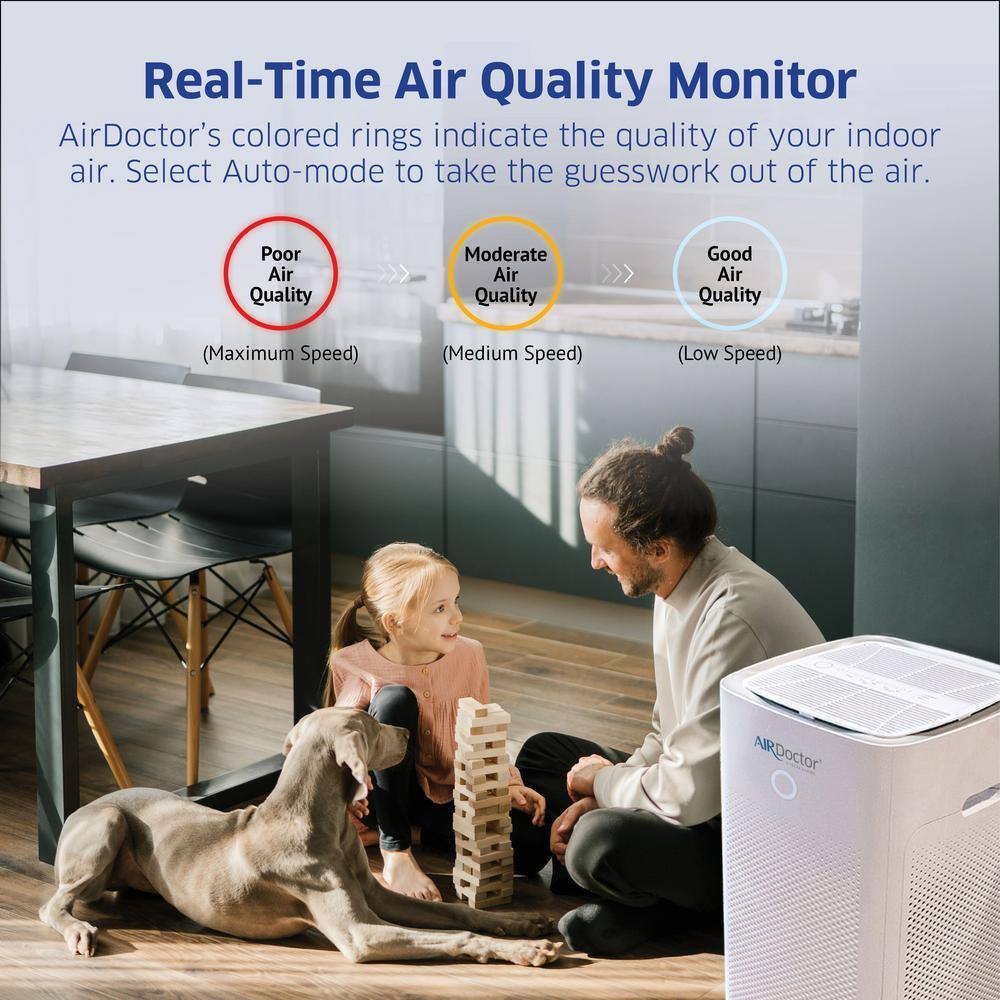 AIRDOCTOR AD5500 4-in-1 Air Purifier for Extra Large Spaces  Open Concepts with UltraHEPA Carbon  VOC Filters AD5500