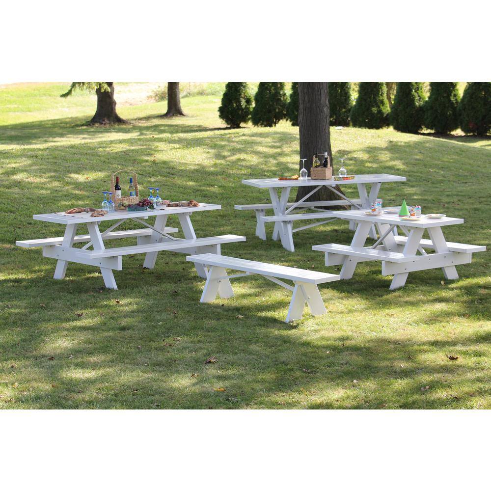 Dura-Trel 6 ft. White Vinyl Patio Picnic Table 11114