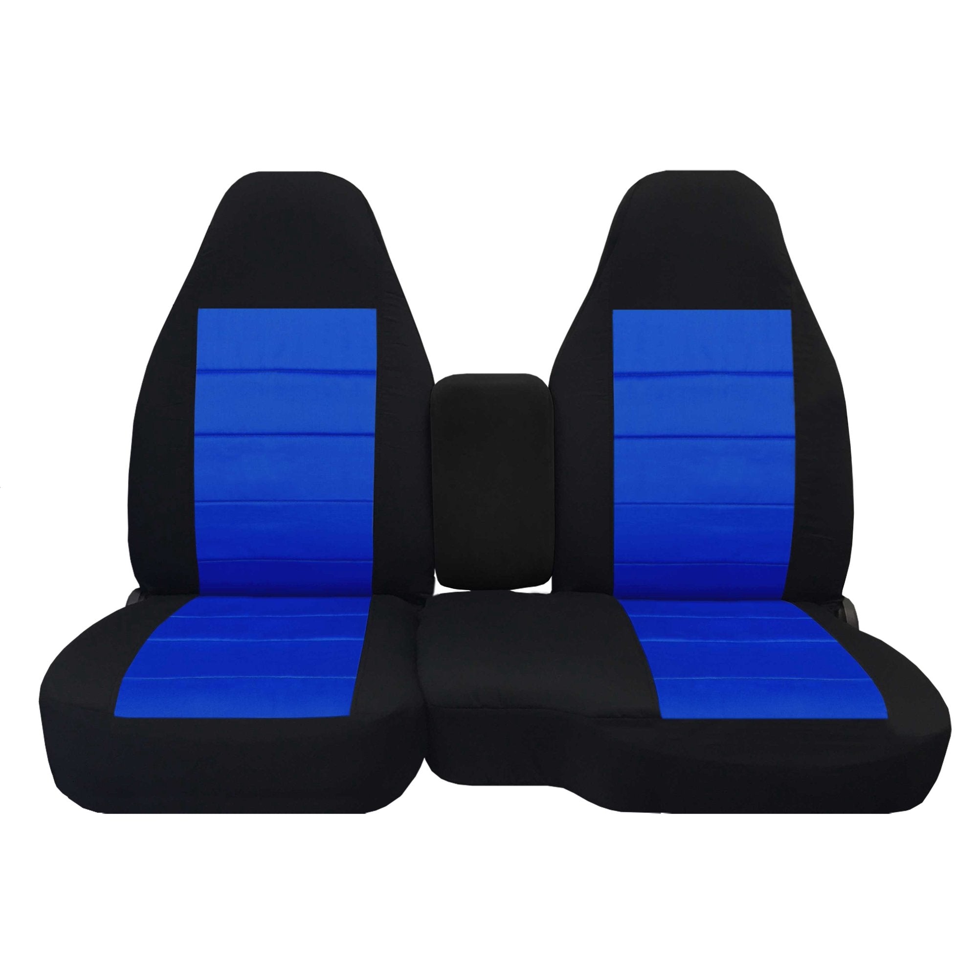 T480-Designcovers Compatible with 2004-2012 Chevy Colorado/GMC Canyon Two-Tone Truck Seat Covers (Front 60/40 Split Bench)-Opening Console: Black and Dakr Blue Velour