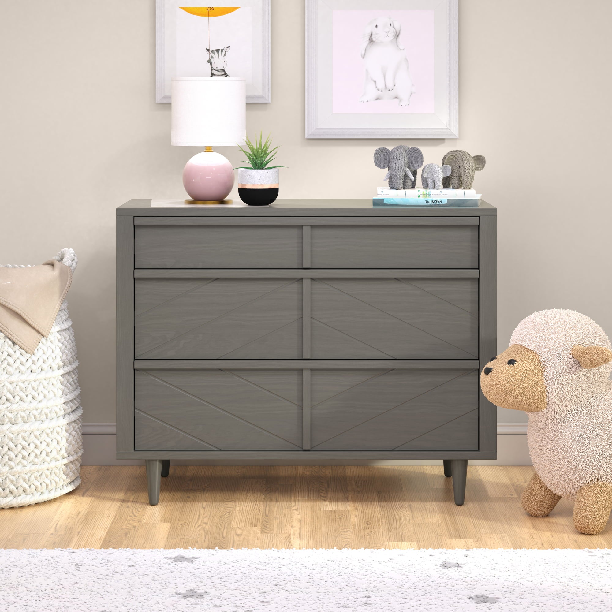 Surrey Hill 3 Drawer Dresser, Lunar Gray