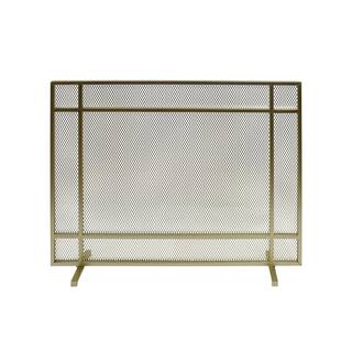 Noble House Cabarrus Modern Gold Single Panel Iron Fire Screen 67403