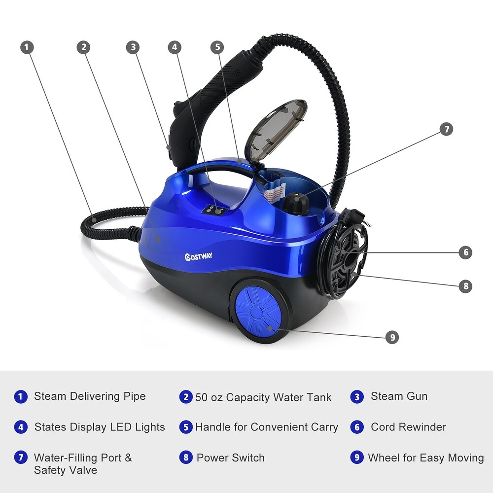 Costway 2000W Heavy Duty Steam Cleaner Mop Multi Purpose W/19