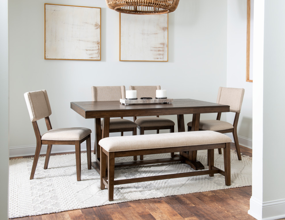 Bluffton Heights Brown Transitional Bench   Transitional   Upholstered Benches   by Legacy Classic  Houzz