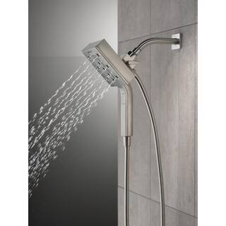 Delta In2ition 4-Spray Patterns 2.5 GPM 4.5 in. Wall Mount Dual Shower Heads in Lumicoat Stainless 58473-SS-PR25