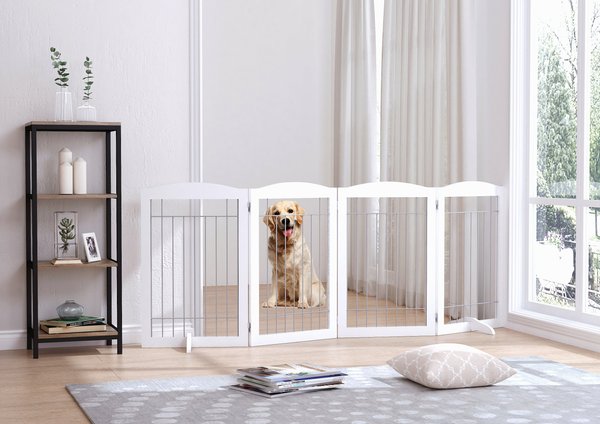 Spirich Freestanding Foldable Wire Dog Gate