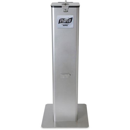 Gojo Purell Hand Sanitizing Wipes Stand Dispenser | Pull Out， 6000 x Sheet， Reflective Silver， Durable | GOJ9118DSLV