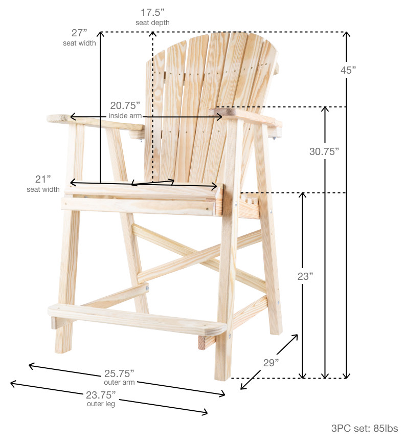 Capers Solid Pine 3 piece Balcony Bistro Set   Craftsman   Outdoor Pub And Bistro Sets   by McGee Holdings  LLC  Houzz