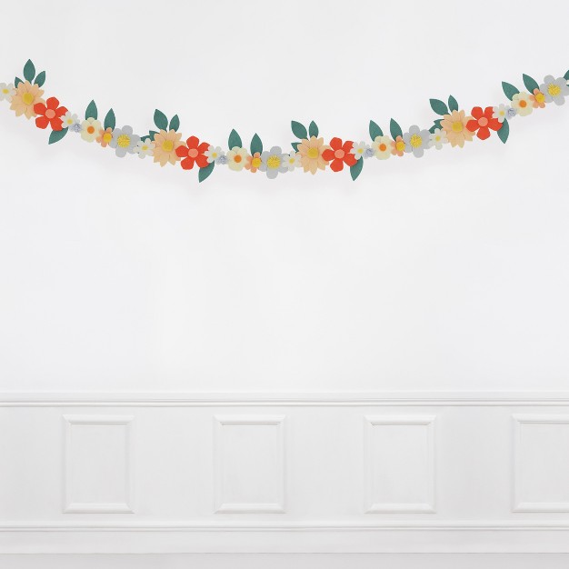 Meri Meri Felt Flower Garland 8 x27 With Excess Cord Pack Of 1