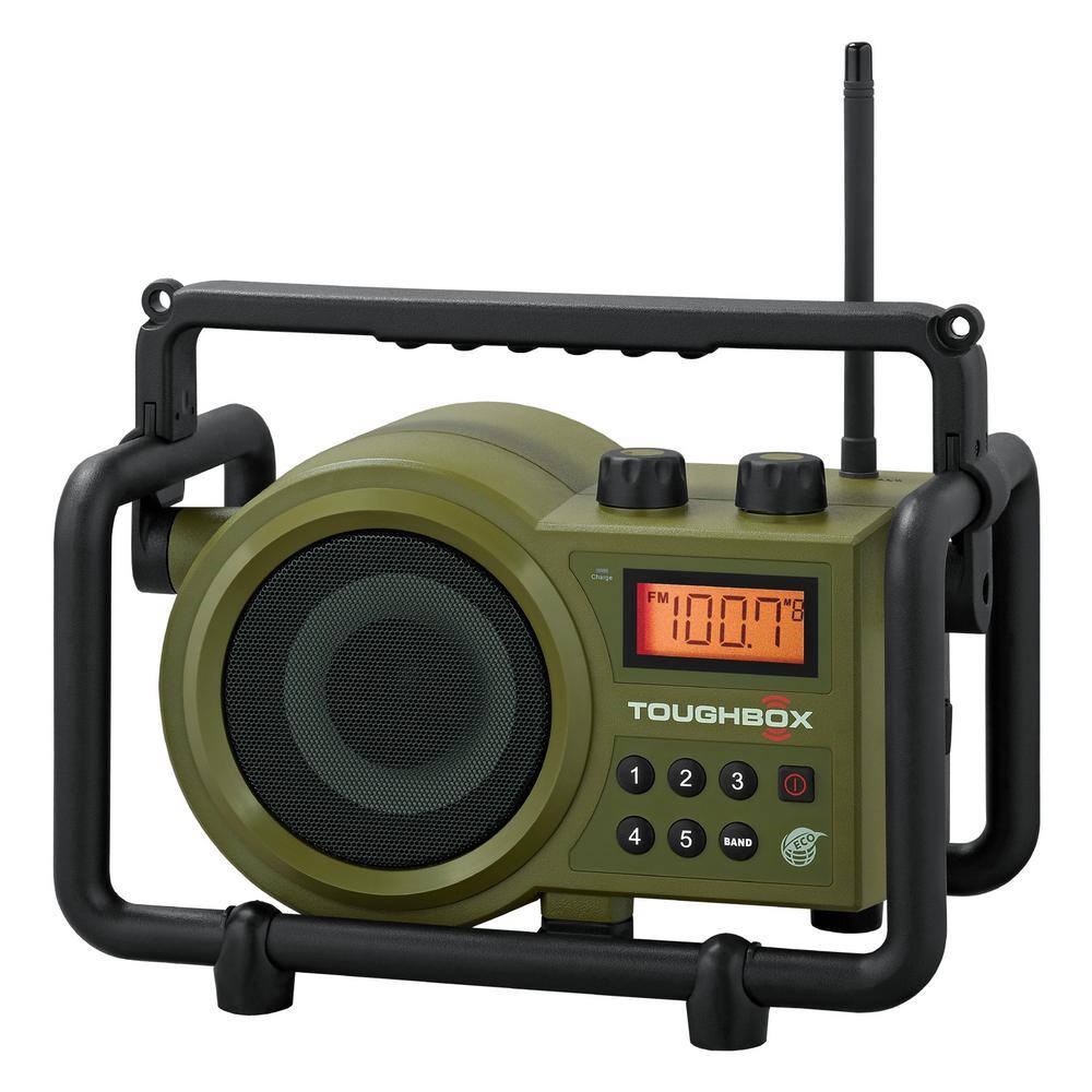 Sangean Compact AMFMAux-In Ultra Rugged Rechargeable Digital Tuning Radio in Green TB-100