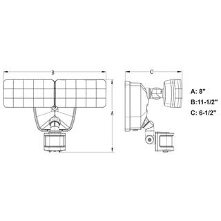 VAXCEL Zeta 2-Light Integrated LED Outdoor Motion Sensor Adjustable Security Flood Light Bronze T0619