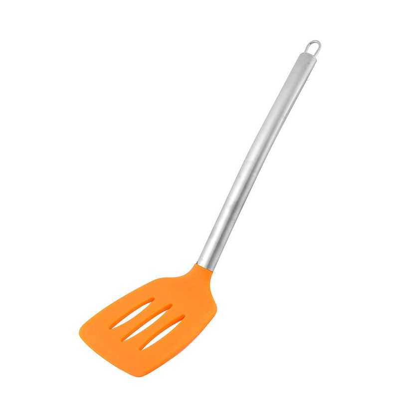 Kitchenware Stainless Steel Grip Silicone Slotted Pancake Turner Spatula