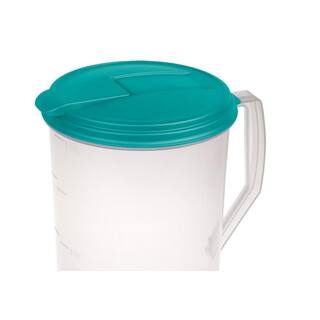 Sterilite 1-Gallon Round Plastic Pitcher and Spout Clear with Color Lid Drawer Organizer (18-Pack) 18 x 04880906