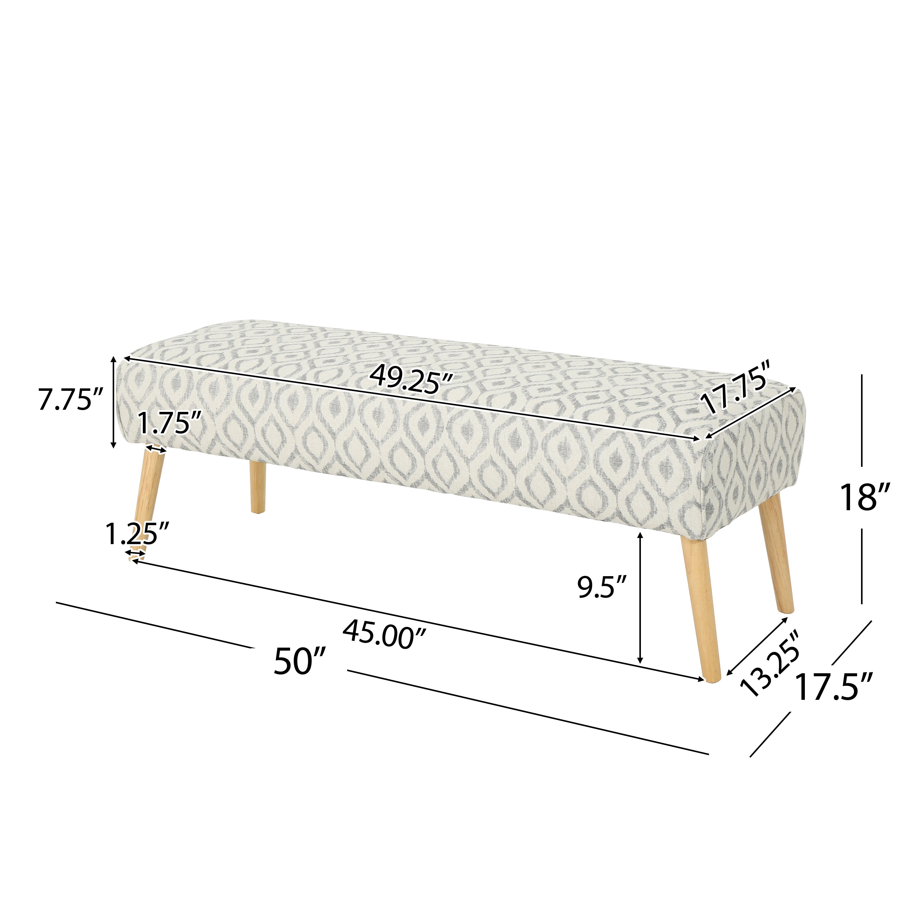 Petty Boho Fabric Bench