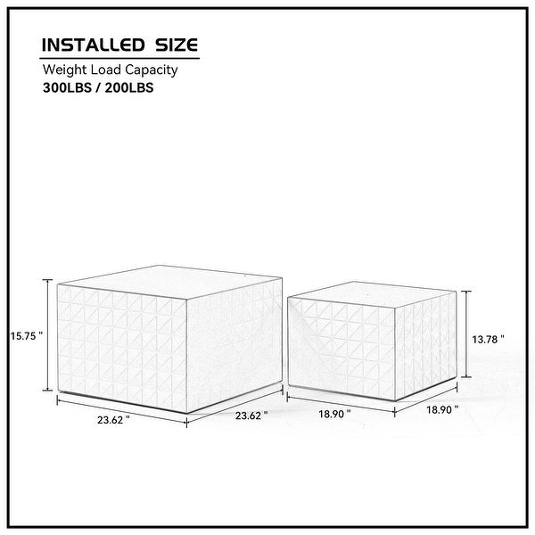 Square MDF Coffee Nesting Table for Living Room (Set of 2)