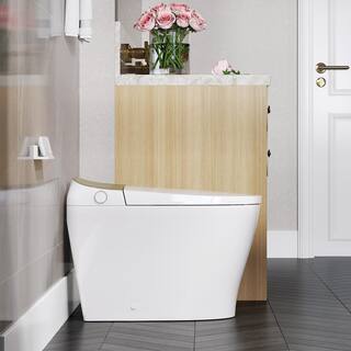 HOROW Tankless Elongated Smart Toilet Bidet in Golden with Auto Flush Heated Seat Warm Air Dryer Bubble Infusion Wash T3