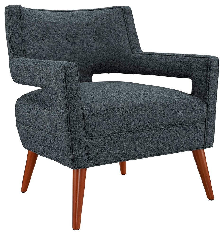 Modern Contemporary Urban Design Living Lounge Room Armchair  Navy Blue  Fabric   Midcentury   Armchairs And Accent Chairs   by House Bound  Houzz