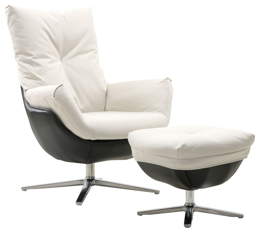 Rio Modern Two Toned Swivel Chair  ampOttoman Set   Contemporary   Armchairs And Accent Chairs   by World Source Design LLC  Houzz