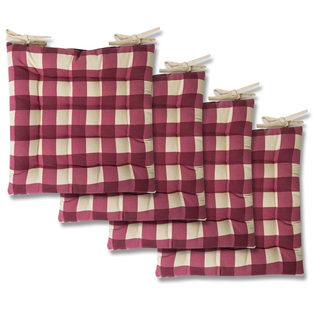 Buffalo Check Tufted Chair Pads (16\