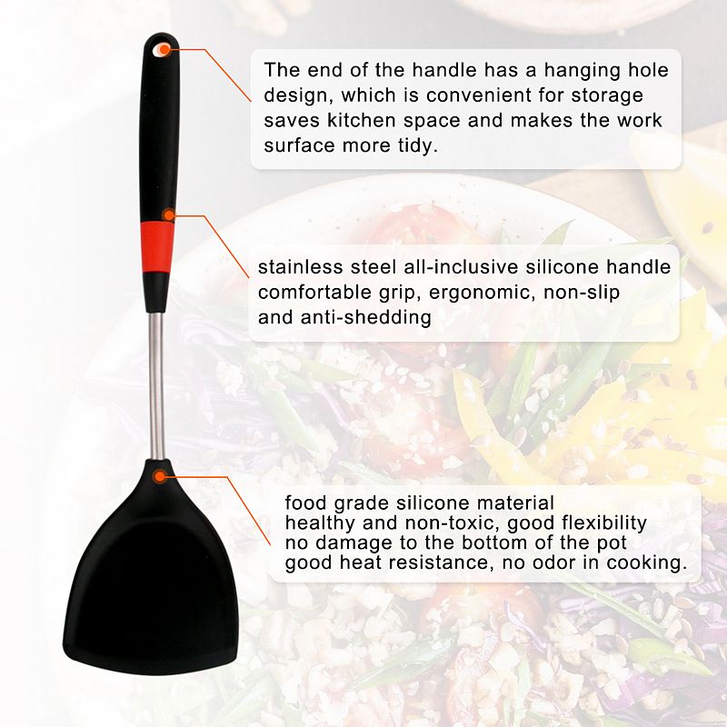 Silicone Turner Heat Resistant Non-stick Cookware Spatula Cooking